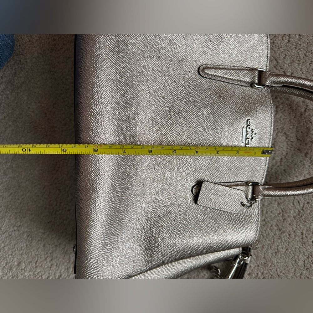 Coach Silver Satchel with Dual Handles and Detachable Strap - Picture 6 of 8